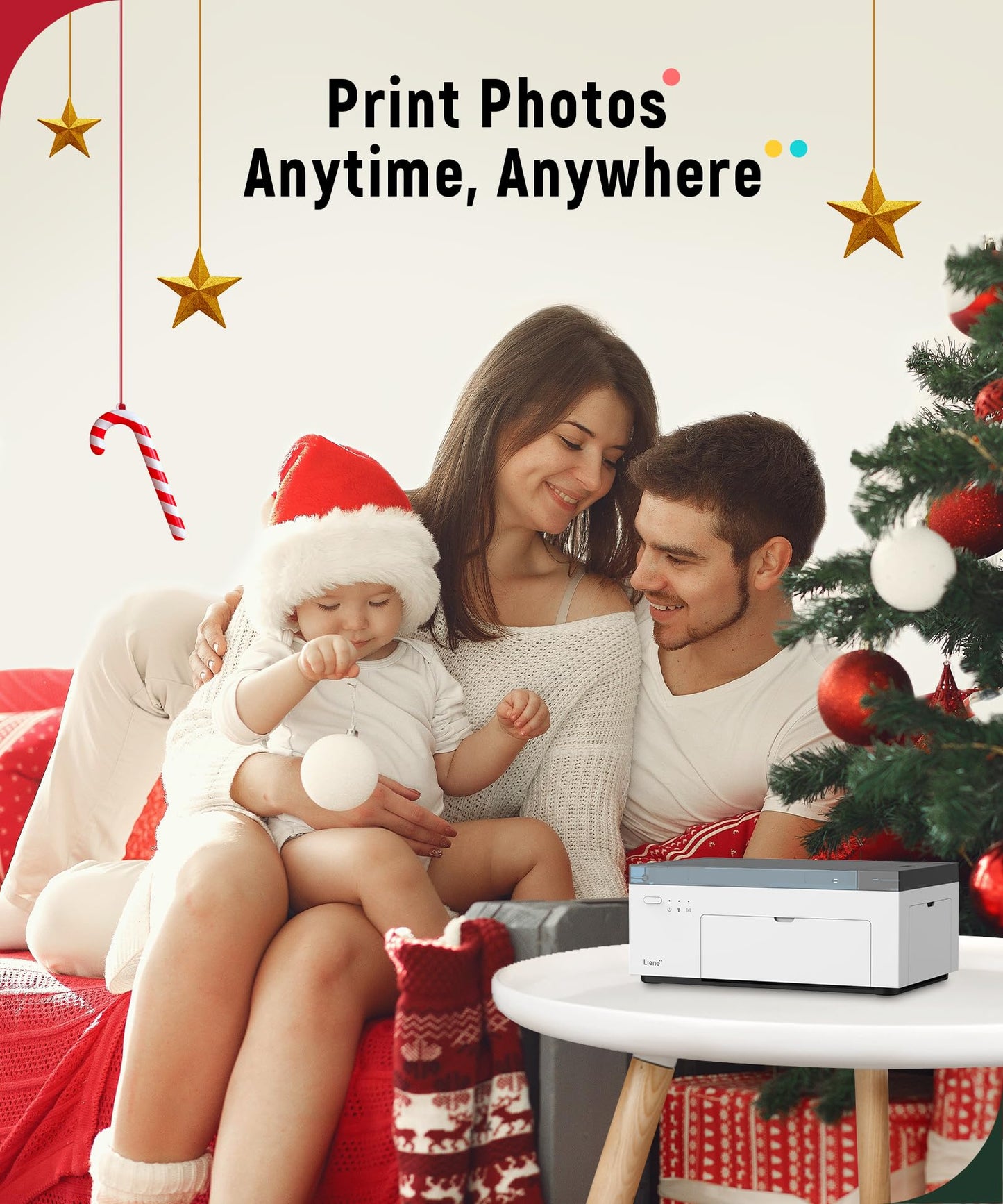 Liene 4×6 Photo Printer – Portable, Wi-Fi, 100 Sheets, Compatible with iPhone & Android, Thermal-Dye Technology