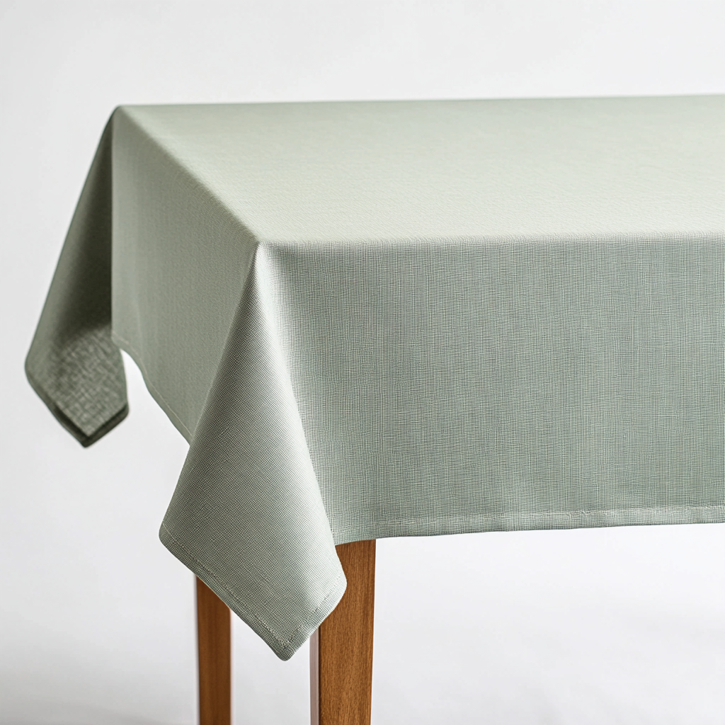 Vadic Rectangular Tablecloth for Dining Room - Waterproof & Spill-Proof Faux Linen - Heavy Duty Fabric Table Cover for Kitchen & Parties - Sage Green