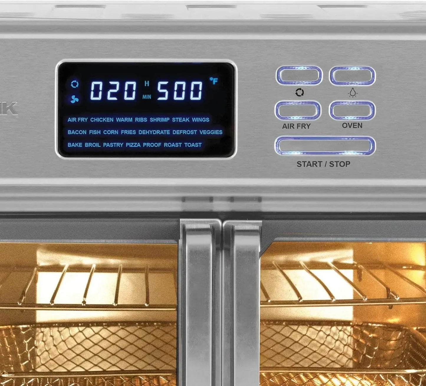 Kalorik MAXX® Digital Air Fryer Oven, 26 Quart, 10-in-1 Countertop Toaster Oven & Air Fryer Combo-21 Presets up to 500 degrees, Includes 9 Accessories & Cookbook