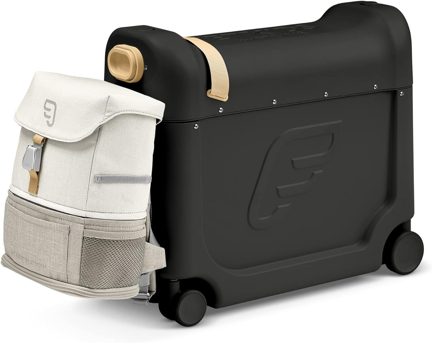 JetKids by Stokke Travel Bundle - Includes Kid's Ride-On Suitcase & In-Flight Bed + Crew BackPack - Best for Ages 3-7