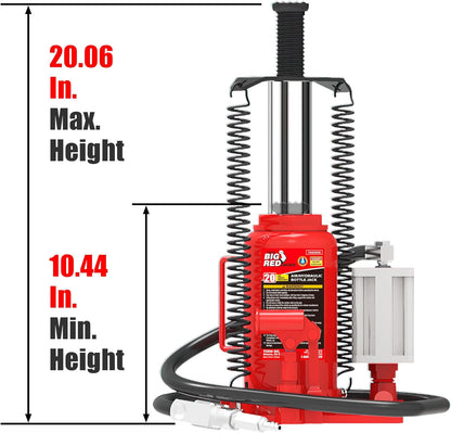 10-Ton Medium Height Pin Type Jack Stands, Pair, Red