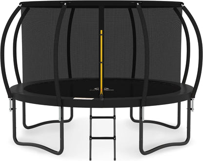 JUMPZYLLA Recreational Trampoline with Enclosure and Ladder, Galvanized Anti-Rust Coating