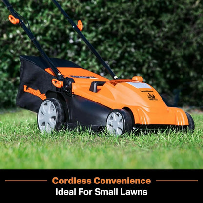 LawnMaster Cordless 13-Inch Lawn Mower 24V Max with 2X4.0Ah Battery and a Charger