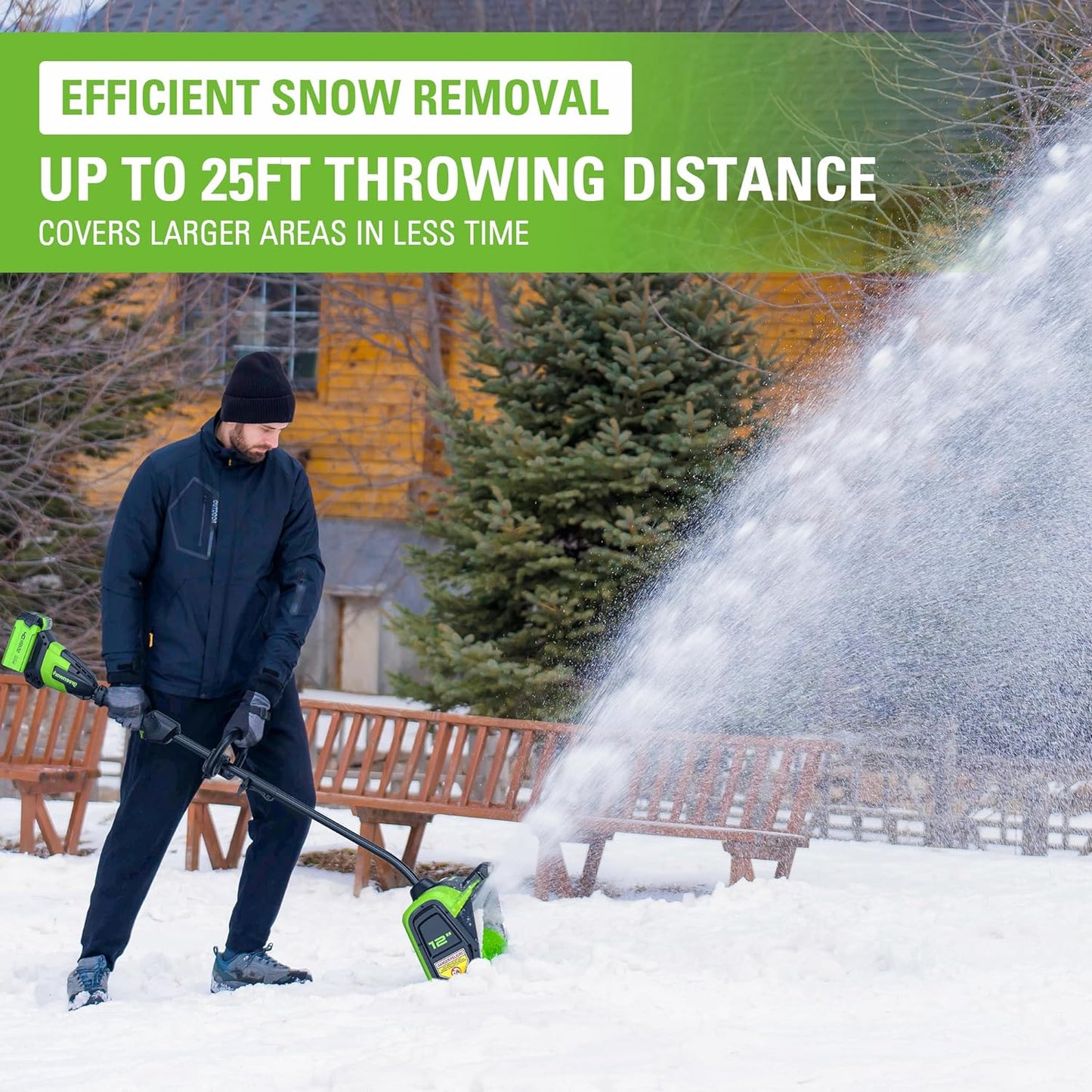 12-inch cordless snow shovel, includes 4.0Ah battery and charger