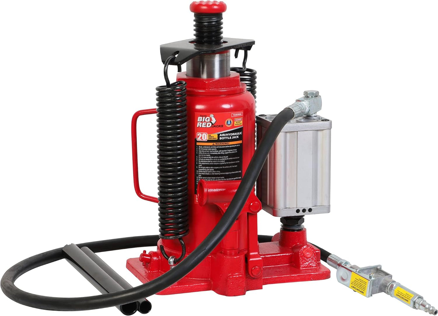 10-Ton Medium Height Pin Type Jack Stands, Pair, Red