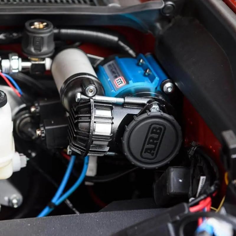 '12V' On-Board Twin High Performance Air Compressor, Ideal for Air Lockers Locking Differentials, Tire Inflator, Air Horn, Air Tools and Pneumatic Tools.