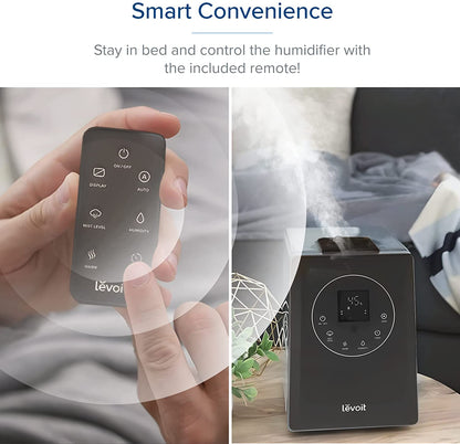 LEVOIT Humidifiers for Bedroom Large Room 6L Warm and Cool Mist for Families Plants with Built-in Humidity Sensor