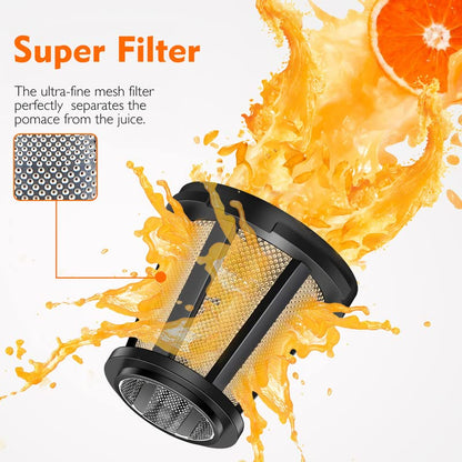 Masticating Juicer Machines, AMZCHEF Slow Cold Press Juicer with Reverse Function