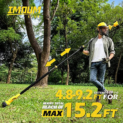2-in-1 Brushless Pole Saw & Mini Chainsaw, IMOUMLIVE 8" Cutting Cordless Power Pole Saw for Wood Cutting, Trimming