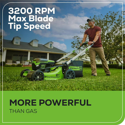 Greenworks 60V 21” Cordless (Self-Propelled) Lawn Mower , 2 x 4.0Ah Batteries and Dual Port Rapid Charger sgtnighsdesigns