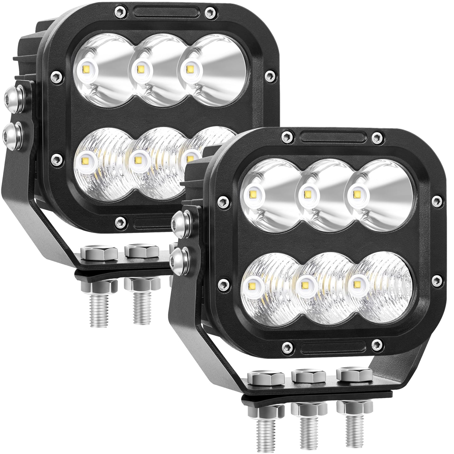 LED Off-road light, IP68 LED Off-road driving 5-inch LED tractor Working Light 120W 10000lm Assisted driving fog light Combination beam Heavy-duty car Boat ATV RV Pickup 12V 24V, a pair