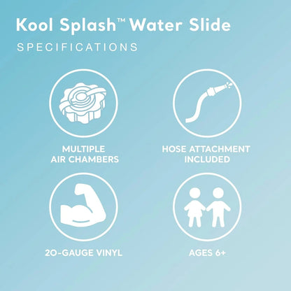 Intex Kool Splash Inflatable Water Slide Swimming Pool Play Center with Built in Sprayers for Kids and Adults, Ages 6 and Up, Blue