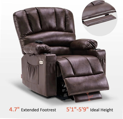 Heated Lift Recliner for Seniors with USB & Cup Holders