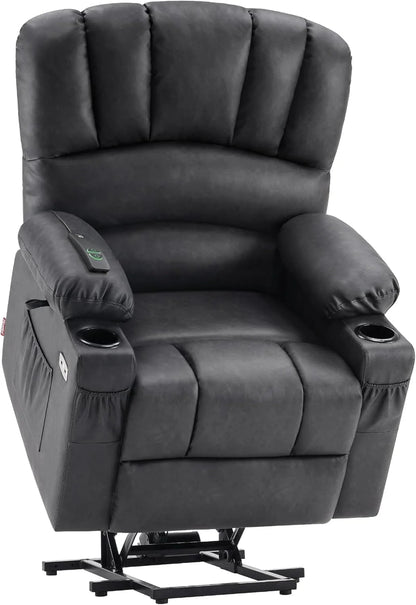 Heated Lift Recliner for Seniors with USB & Cup Holders