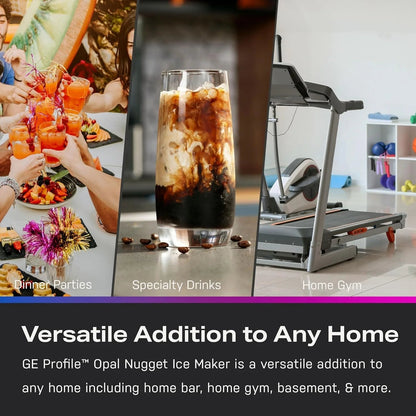 GE Profile Opal 2.0 with 0.75 Gallon Tank, Chewable Crunchable Countertop Nugget Ice Maker, Scoop included, 38 lbs in 24 hours, Pellet Ice Machine with WiFi & Smart Connected, Stainless Steel