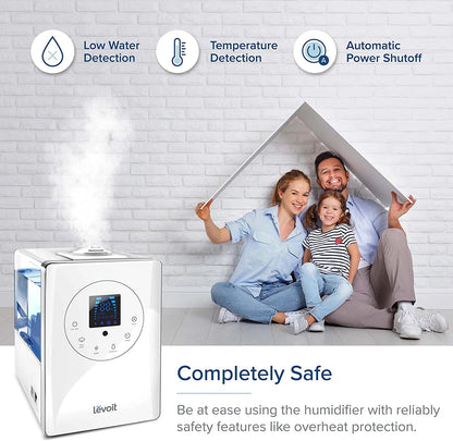Humidifiers for Bedroom Large Room 6L Warm and Cool Mist for Families Plants with Built-in Humidity Sensor