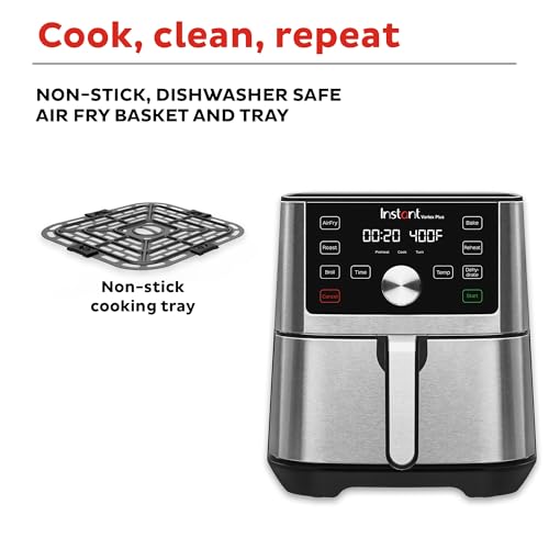 Instant Pot Vortex Plus 6QT XL Air Fryer, 6 in 1, Broils, Dehydrates, Crisps, Roasts, Reheats, Bakes for Quick Easy Meals, 100 In App Recipes, Dishwasher Safe, from the Makers of Instant Pot, Black : Home & Kitchen