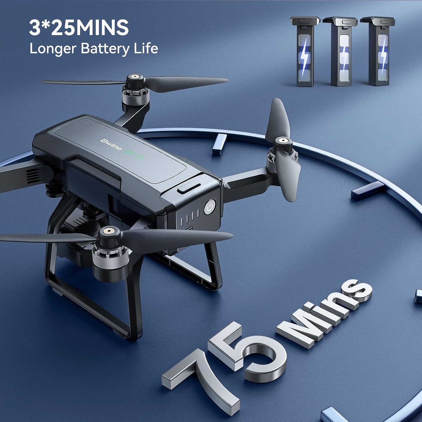 GPS Drones with Camera for Adults 4K Night Vision, 3-Aix Gimbal, 2Mile Long Range, 75Mins Flight Time Professional Drone with 3 Battery, Auto Return+Follow Me+Fly Around+Beginner Mode for Kid