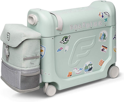 JetKids by Stokke Travel Bundle - Includes Kid's Ride-On Suitcase & In-Flight Bed + Crew BackPack - Best for Ages 3-7