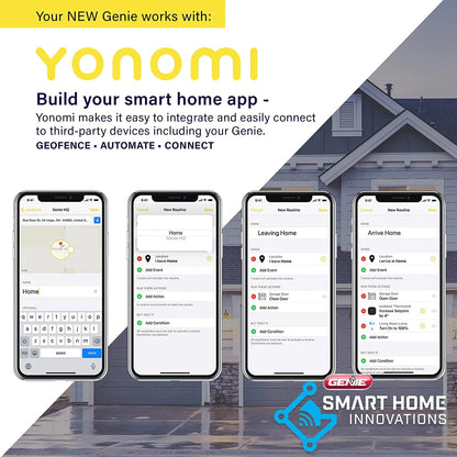 Genie 6172H O Smart Wall Mount Garage Door Opener with Aladdin Connect, Space Saving Design, Quiet 24v DC Motor