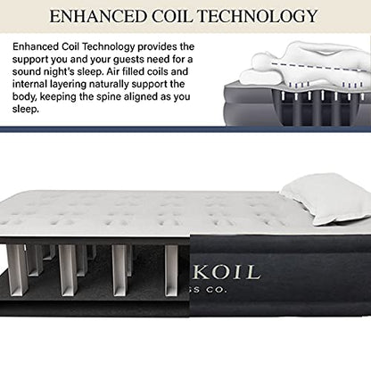 King Koil Luxury Twin Air Mattress with Built-in High Speed Pump for Camping, Home