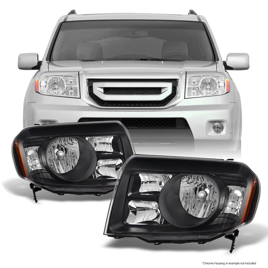 '- Change the pair Settings for Honda Pilot SUV black headlight driver left + passenger right
