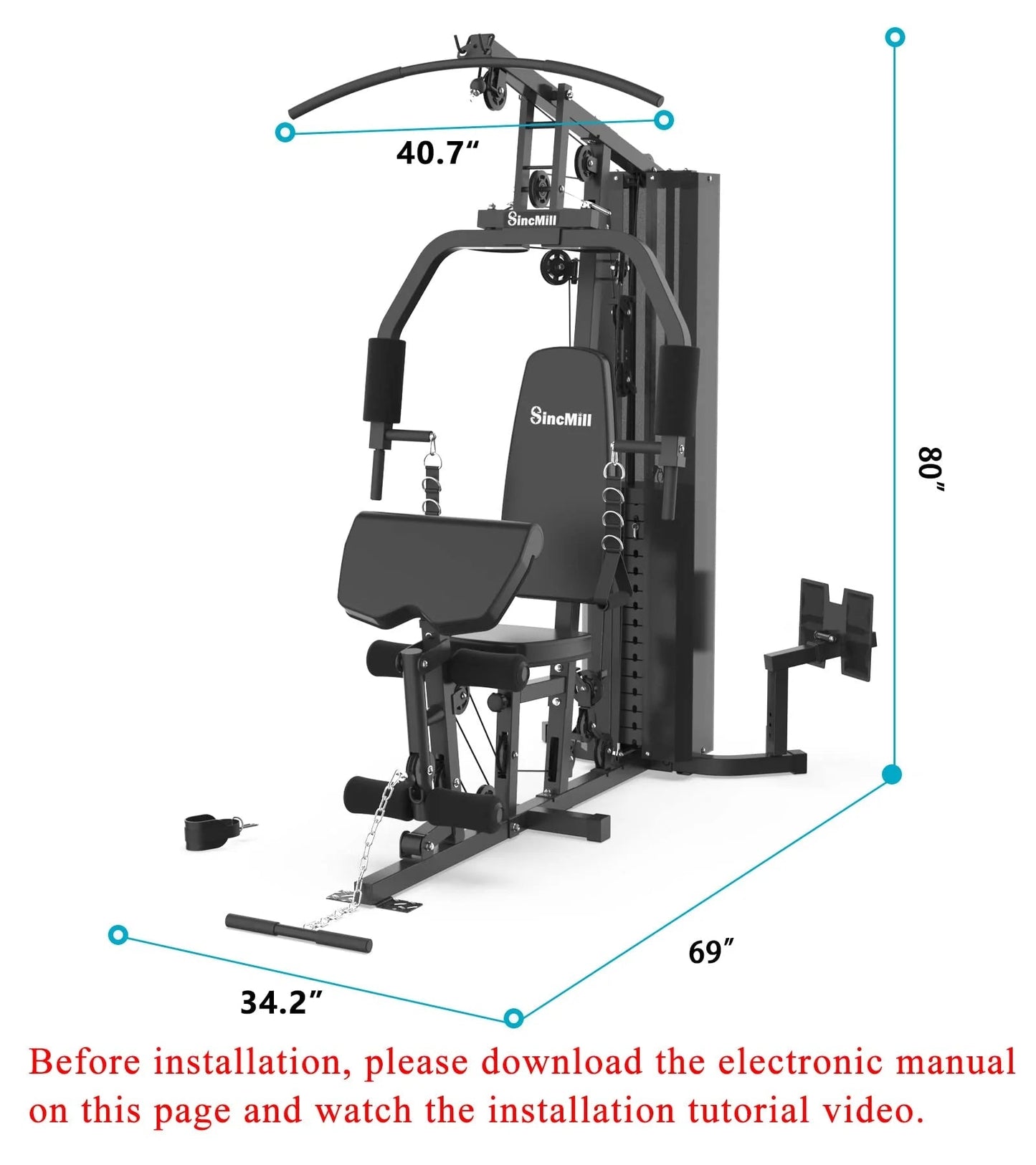 Home Gym SCM-1148L 148LB Multifunctional Full Body Home Gym Equipment for Home Workout