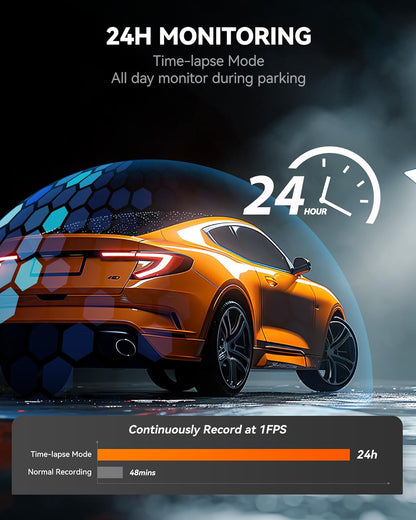 12" 4K Mirror Dash Cam Backup Camera, 2160P Full HD Smart Rearview Mirror for Cars & Trucks, Front and Rear View Dual Cameras, Night Vision, Parking Assistance, Free 32GB Card & GPS