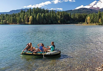 INTEX Seahawk 3 Inflatable Boat Set – 790lb Weight Capacity