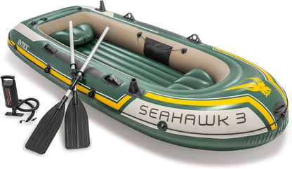 INTEX Seahawk 3 Inflatable Boat Set – 790lb Weight Capacity