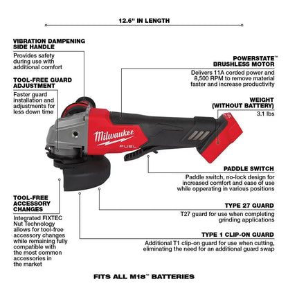 18V M18 FUEL Lithium Ion Brushless Cordless 7 Tool Combo Kit 5.0 Ah