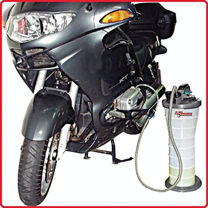 LX-1314 Gold/Silver Manual/Pneumatic 2-in-1 Fluid Extractor (2.6G 10L Capacity). Suitable for Brake Fluid, Engine Oil, Gear Oil, Transmission Fluid, Water, etc.