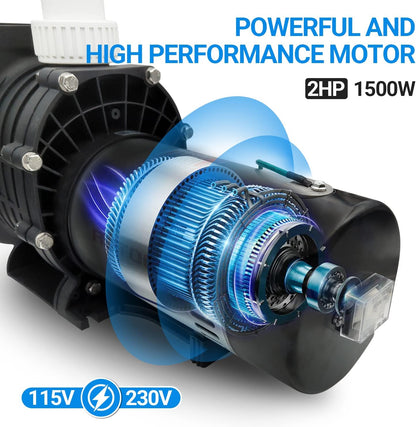 1.5 HP Pool Pump, 7500 GPH Swimming Pool Pump, 115V/230V Dual Voltage Pool Pump,1100 W Above Ground Pool Pump with Strainer Basket and Drain Plug