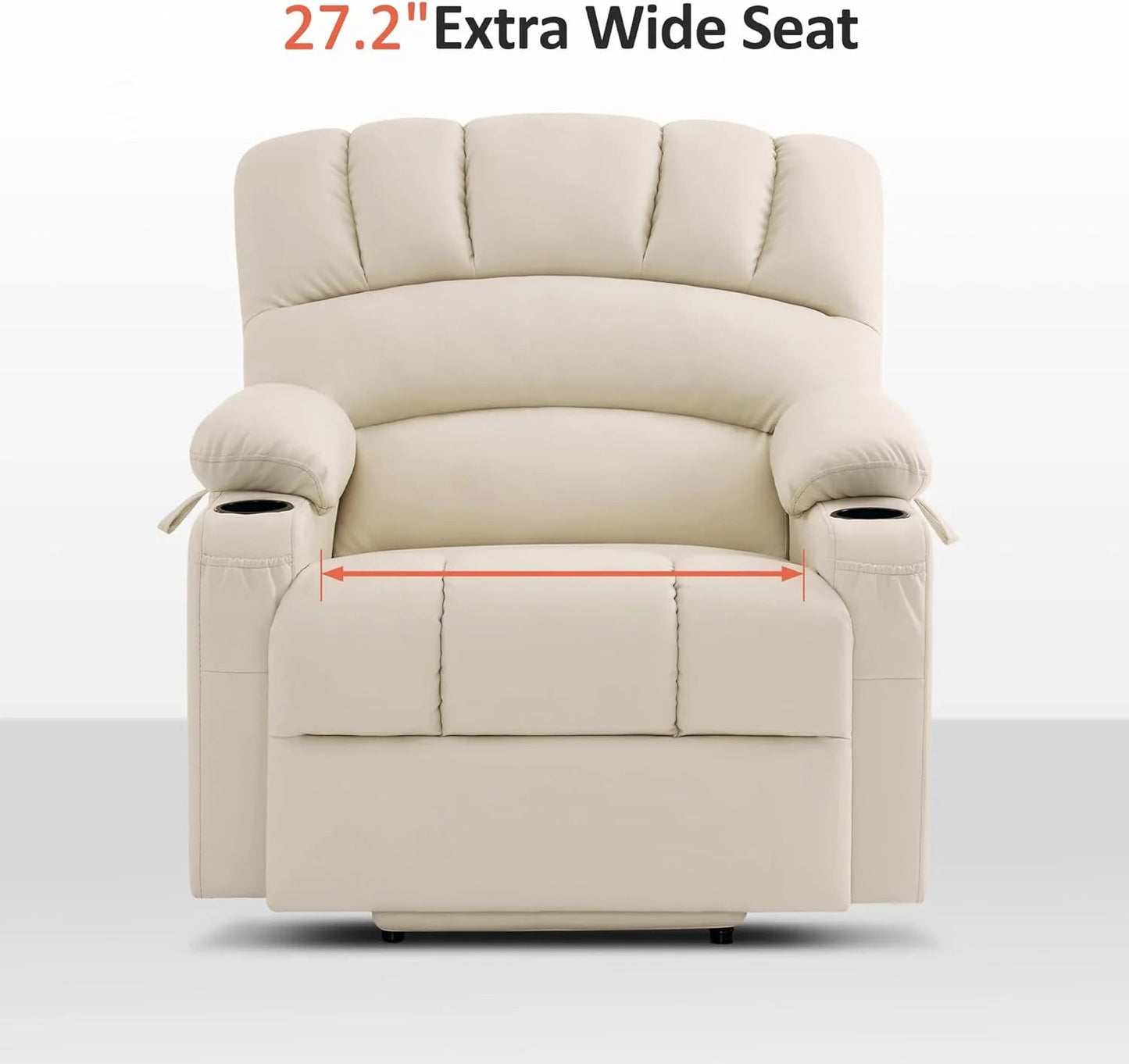 Heated Lift Recliner for Seniors with USB & Cup Holders
