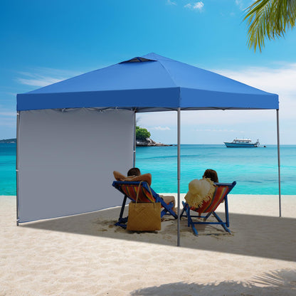 GDY 10x10 Pop Up Canopy Tent, Outdoor Canopy Tent, Patio Tent,Commercial Instant Gazebos,4 Sidewalls, Portable Shelter Canopies, with 4 sandbags, Blue.