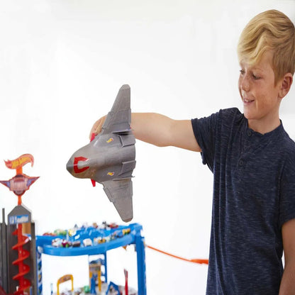 Hot Wheels Track Set with 4 1:64 Scale Toy Cars, Super Ultimate Garage, Over 3 Feet Tall