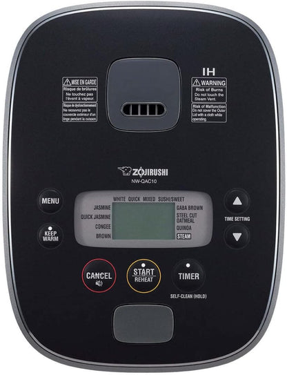 Induction Rice Cooker and Warmer, 5.5 Cup Capacity, Black, 9.25 x 12.25 x 7.88