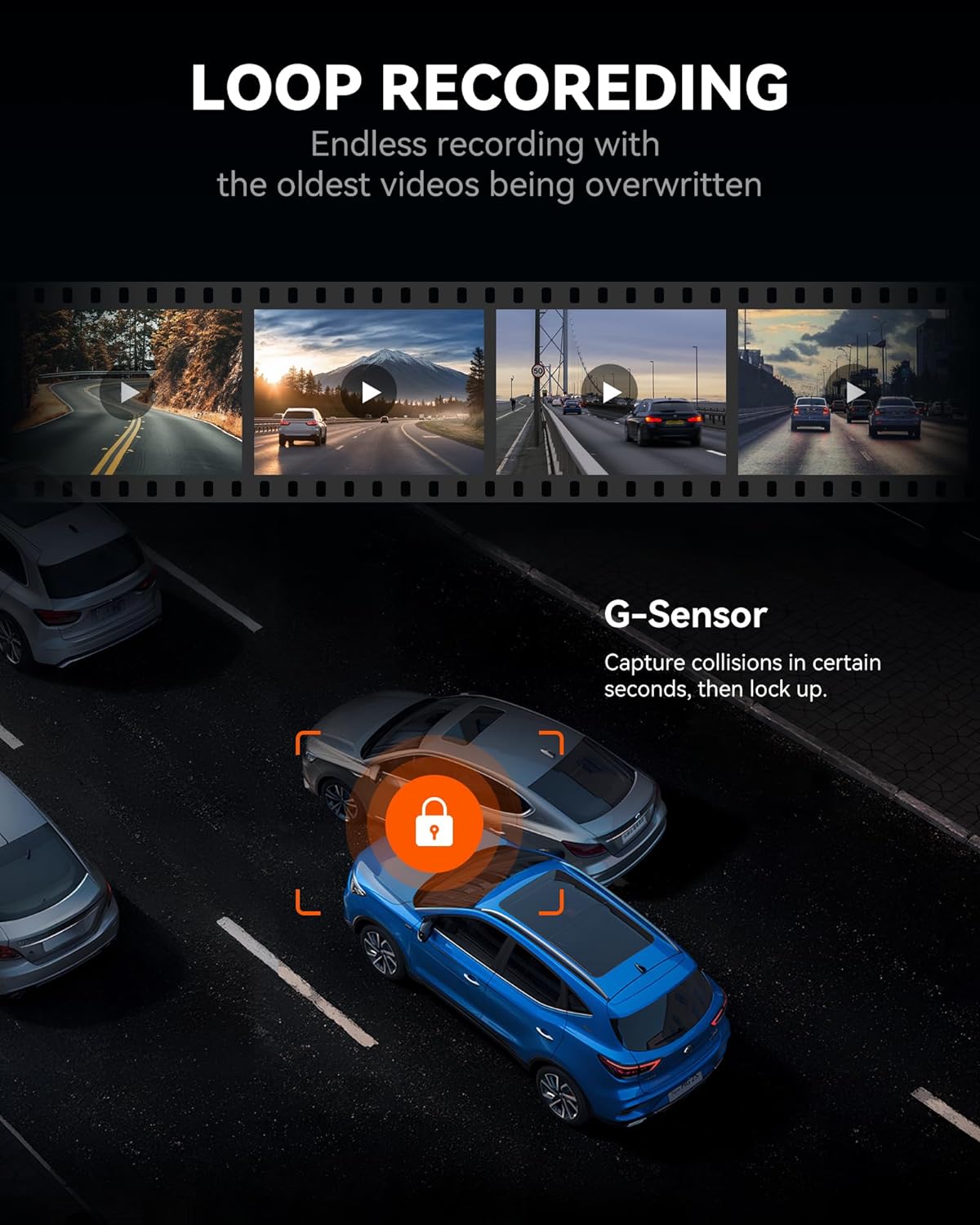 12" 4K Mirror Dash Cam Backup Camera, 2160P Full HD Smart Rearview Mirror for Cars & Trucks, Front and Rear View Dual Cameras, Night Vision, Parking Assistance, Free 32GB Card & GPS
