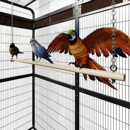 Large Outdoor Bird Cage Aviary for Parakeets, Parrots, Black
