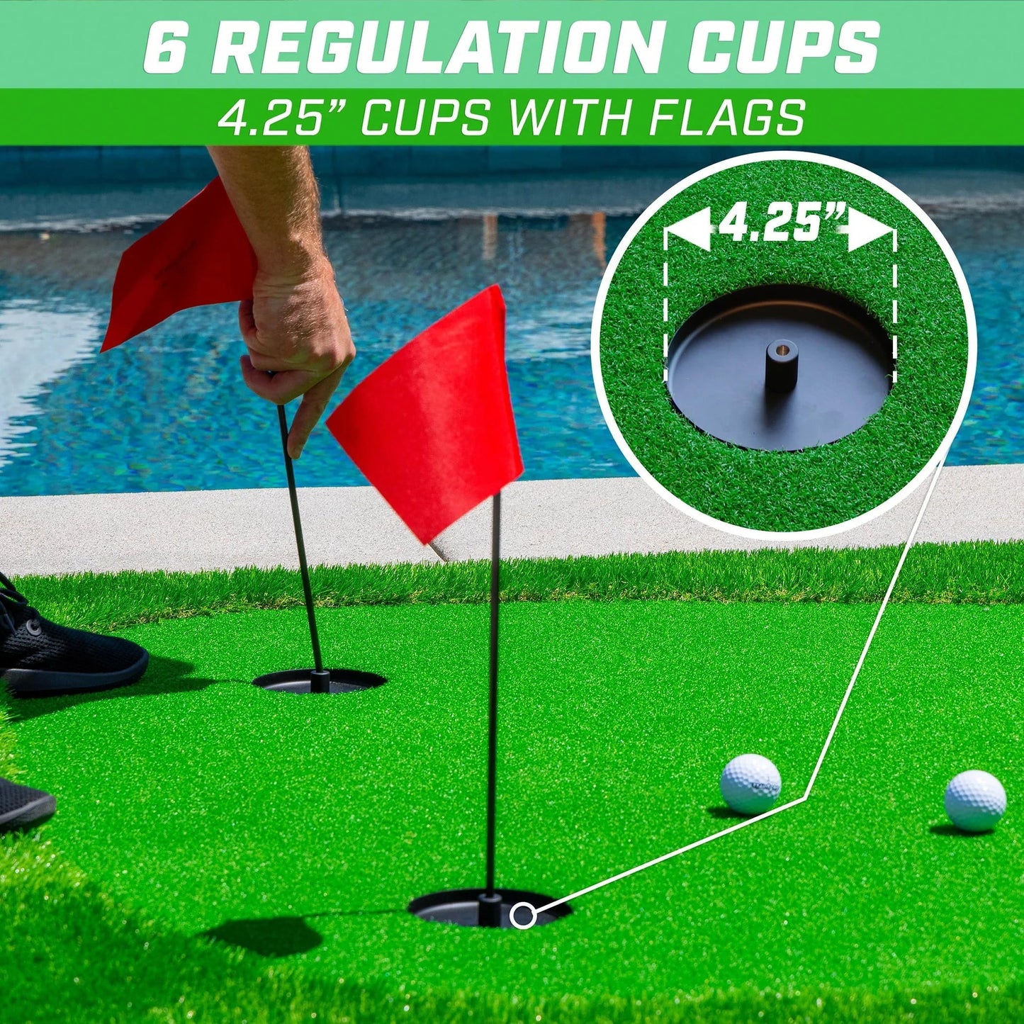 GoSports 12'x5' Golf Putting Green for Indoor & Outdoor Putting Practice