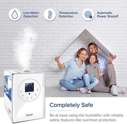 LEVOIT Humidifiers for Bedroom Large Room 6L Warm and Cool Mist for Families Plants with Built-in Humidity Sensor