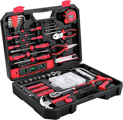 KINGTOOL Home Tool Set Kit - 286 PCS Home Auto Repair Tool Kit with Rolling Tool Box, Mechanic Tool Sets with 21V Max Cordless Power drill, Perfect for Homeowner, Diyer, Handyman