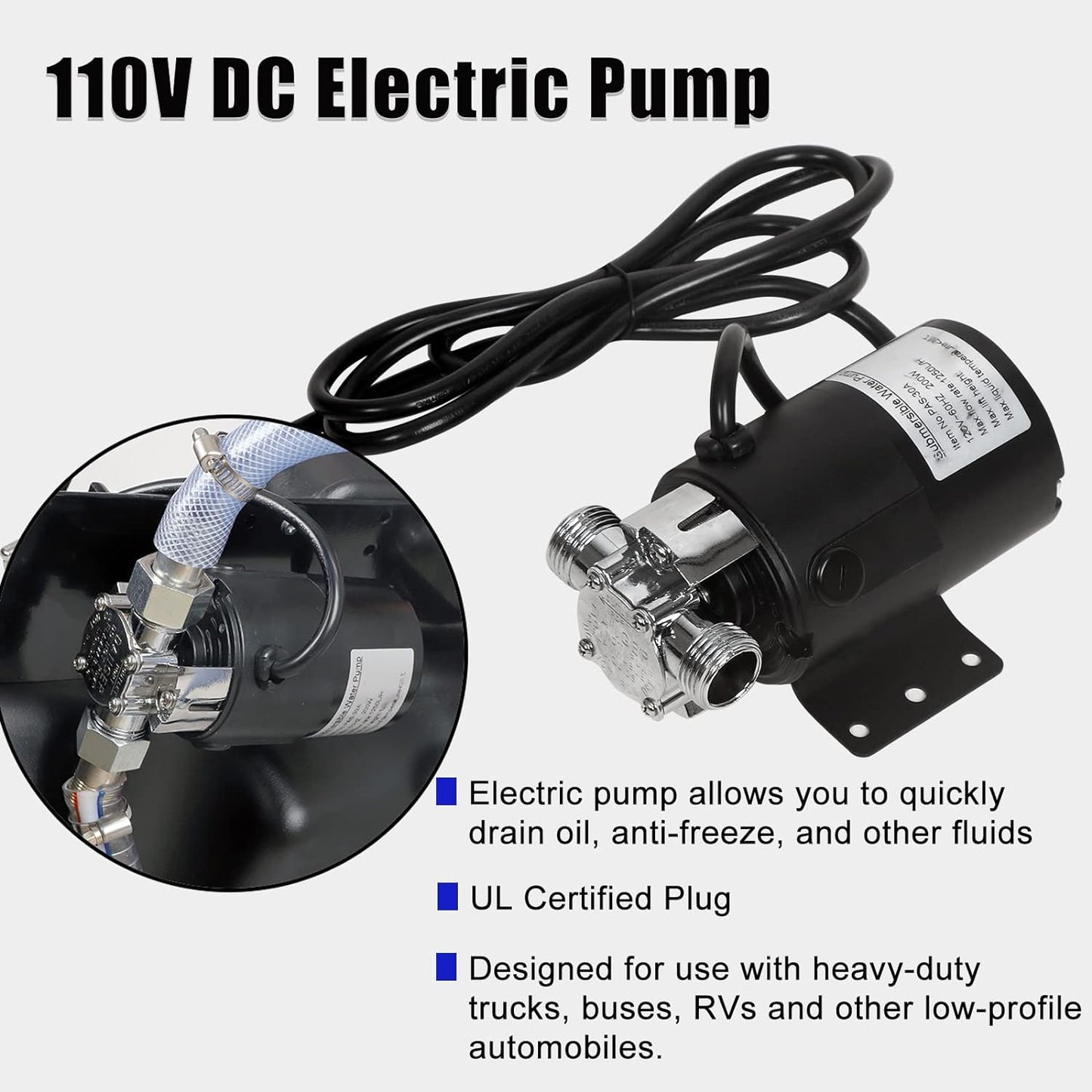 20 Gallon Low Profile Roll Around Oil Drain Pan with 110V Electric Pump 8 Feet Hose for Trucks Cars SUVS Red