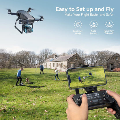 GPS Drones with Camera for Adults 4K Night Vision, 3-Aix Gimbal, 2Mile Long Range, 75Mins Flight Time Professional Drone with 3 Battery, Auto Return+Follow Me+Fly Around+Beginner Mode for Kid