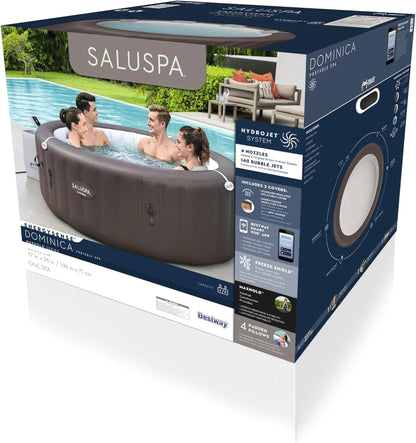 Inflatable Hot Tub Spa (71" x 26") | Portable Hot Tub with 2 Covers (1 Energy-Efficient Thermal Cover and 1 Standard Cover) | Fits Up to 2-4 Persons | Black